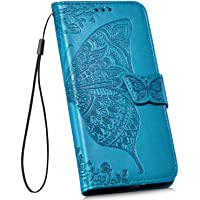 YSIMEE Compatible con Fundas Samsung Galaxy A10 Estuches-Mariposa Flor Cierre Magnético Retro PU Billetera Carcasa con…